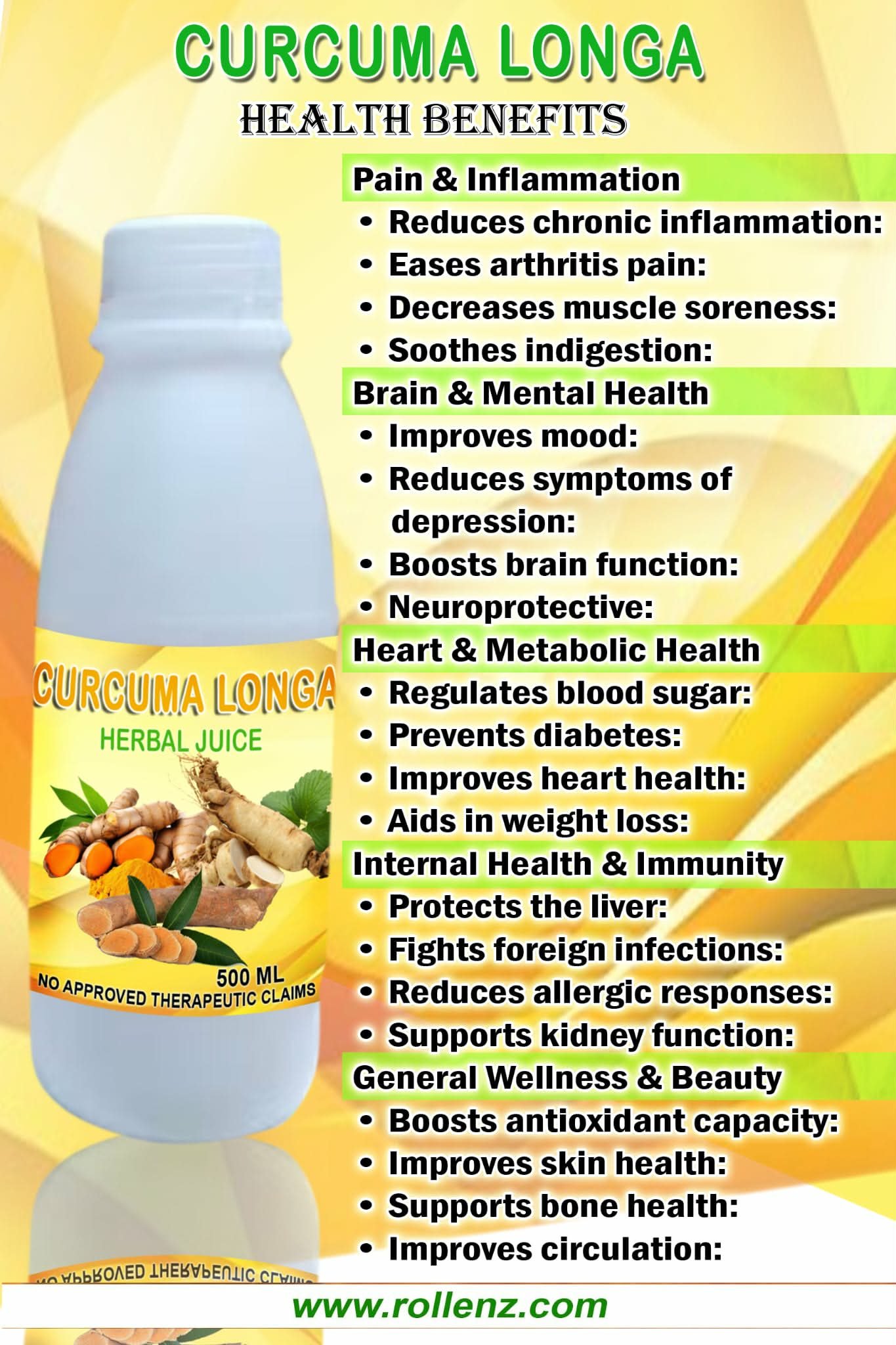 Curcuma Longa Herbal Juice (500ml) 1 PV